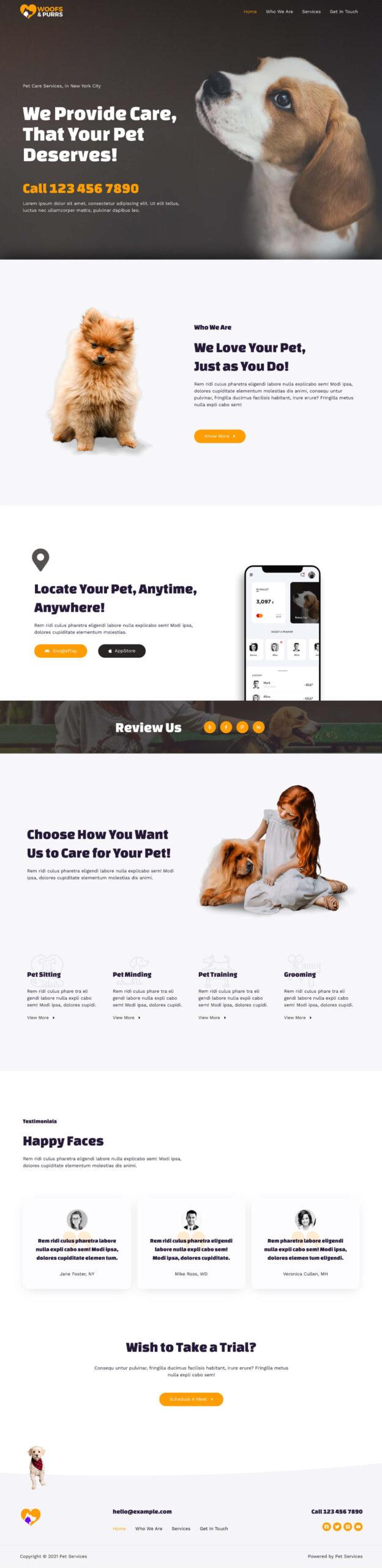 Pet Sitting Homepage